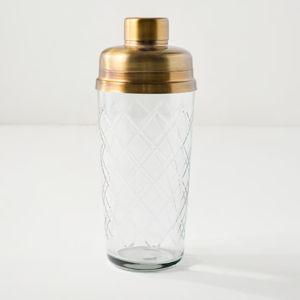 Antique Brass and Etched Glass Shaker Bottle