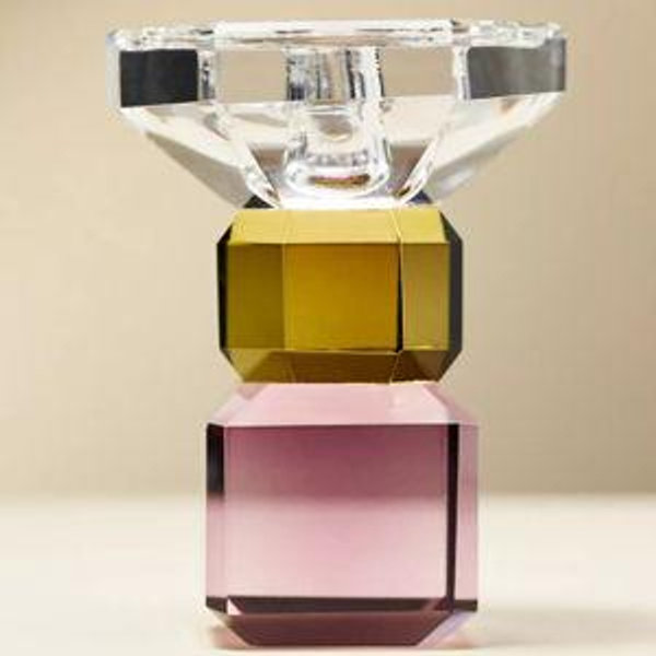 Cut Glass Candle Holder