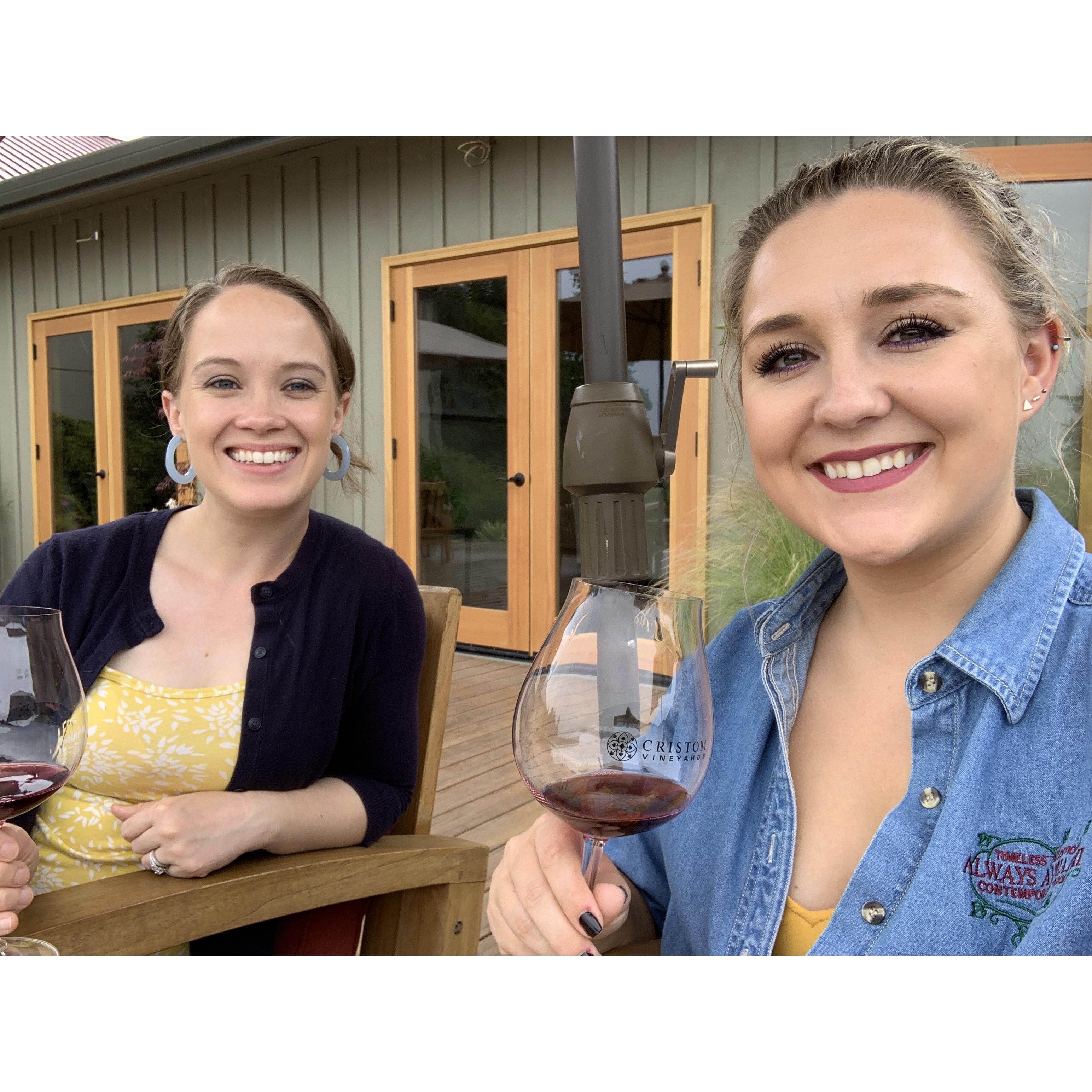 Lauren and Emily doing our favorite activity! Lauren is Emily's bridesmaid!