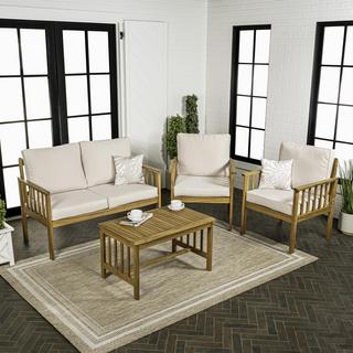 Everly 4-Piece Modern Cottage Outdoor Patio Furniture Set