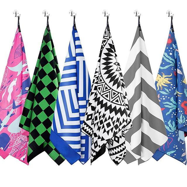 DARCHEN Microfiber Beach Towels Oversize Quick Dry Towel [1 or 4 Pack] - Travel Beach Towel for Swimming Pool, Sand Free Towel(Extra Large XL 70x35, Large 63x42) for Kids Adult, Compact Lightweight