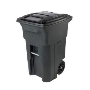 64 Gal. Greenstone Trash Can with Wheels and Attached Lid