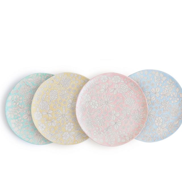Dorotea Hand Painted Salad Plate, 8-Inch, Set of 4, Assorted -