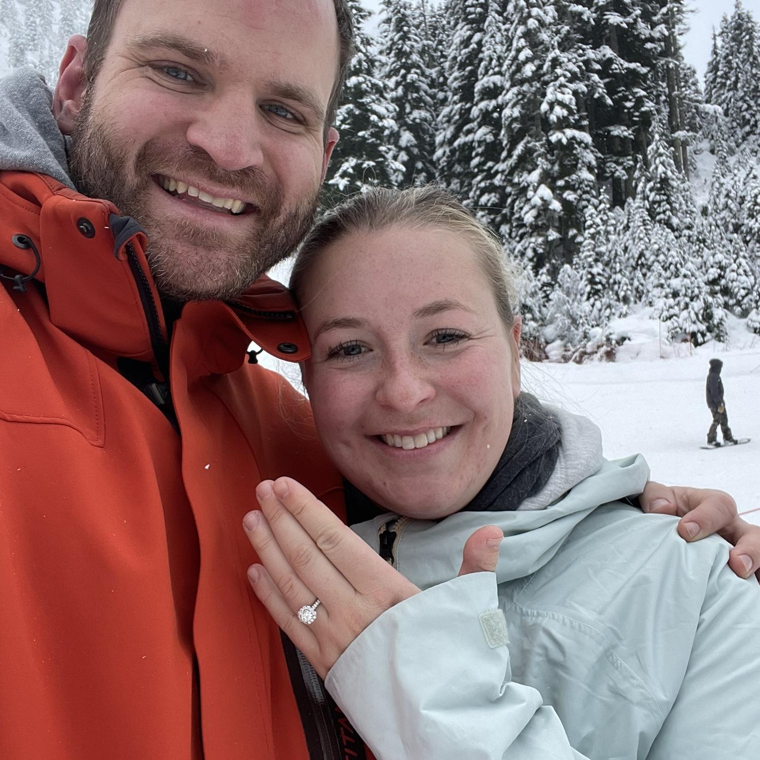 On our 2nd anniversary we went shredding at Mount Baker. Daron popped the big question!