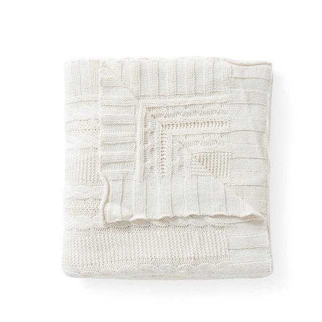 50"x70" Dublin Cable Knit Throw Blanket Ivory - VCNY