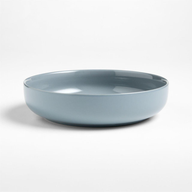 Hudson Mist Blue Stoneware Low Bowl