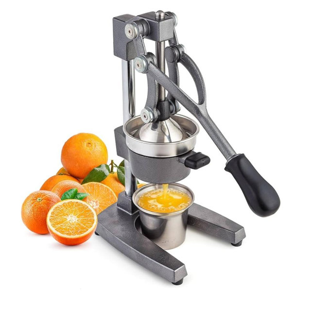 Manual Cast Iron Juicer, Commercial Lemon Squeezer, Professional Citrus Juicer, Ideal for Extracting Juice From Lemons, Oranges, and Grapefruits. Easy to Clean. (Gray)