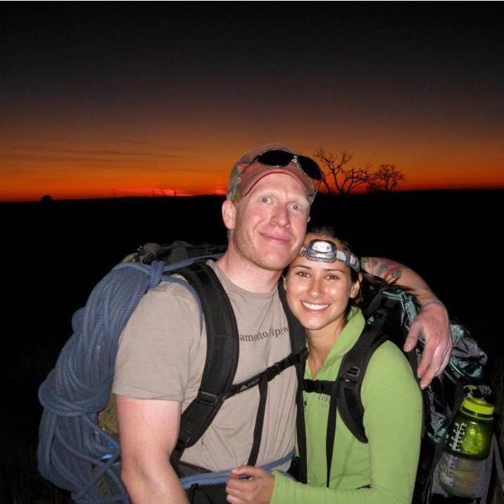 Rock climbing at Farside. This was our first photo as a couple (circa 2012).
