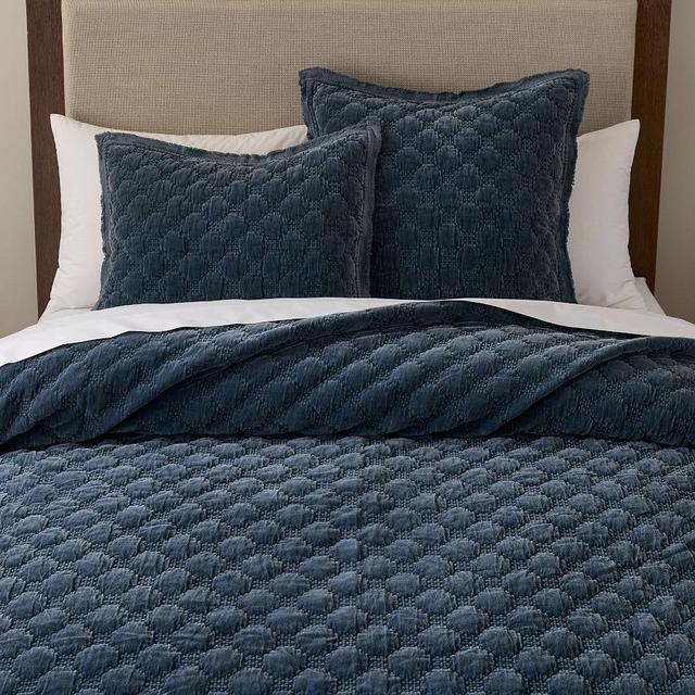 Velvet Lattice Handcrafted Quilt King Cobalt