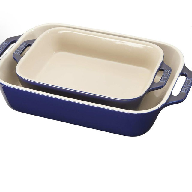 Staub Ceramic 2-pc Rectangular Baking Dish Set - Dark Blue