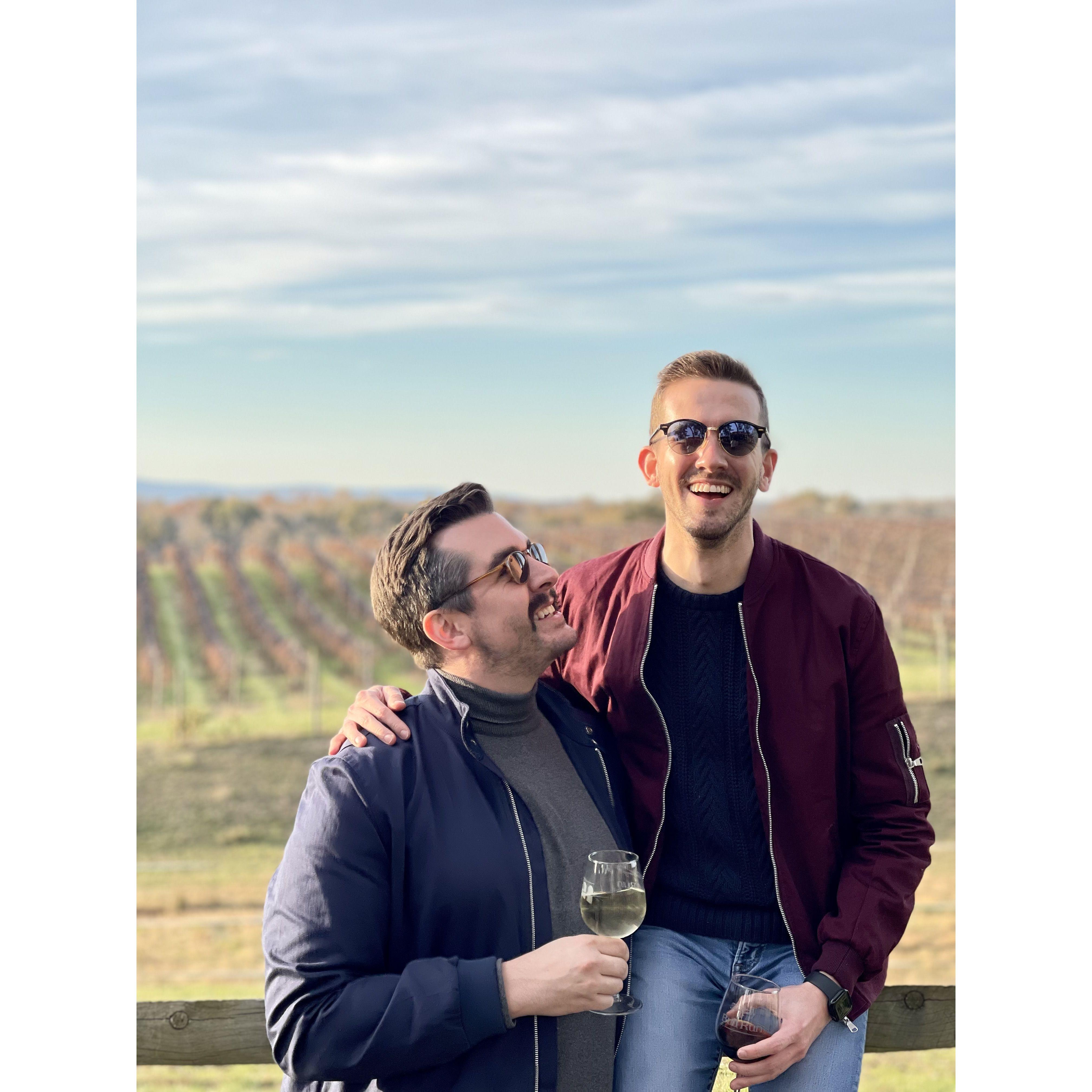 Sharing our love of wine at Bull Run Winery in Virginia