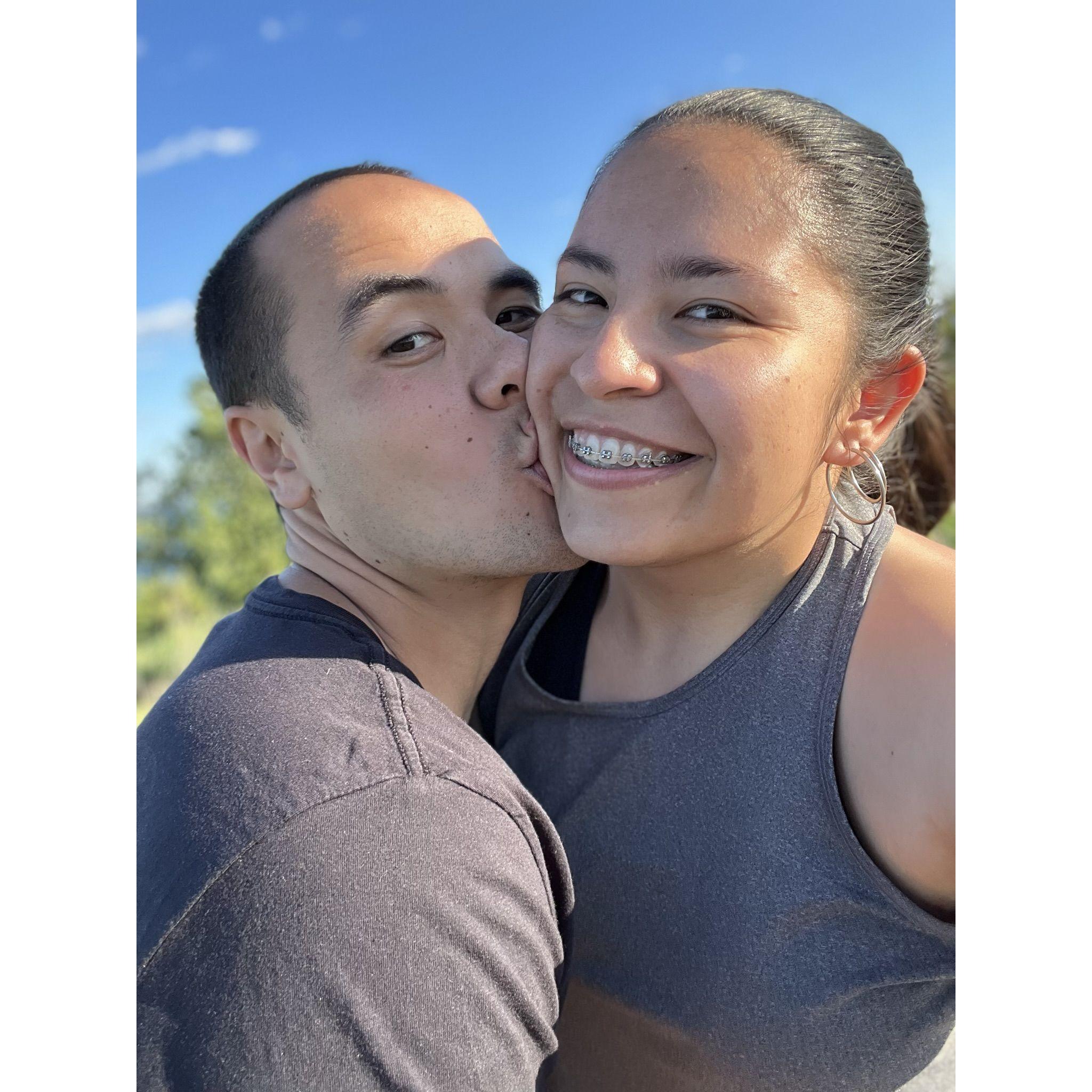 Closer to the date we got engaged...