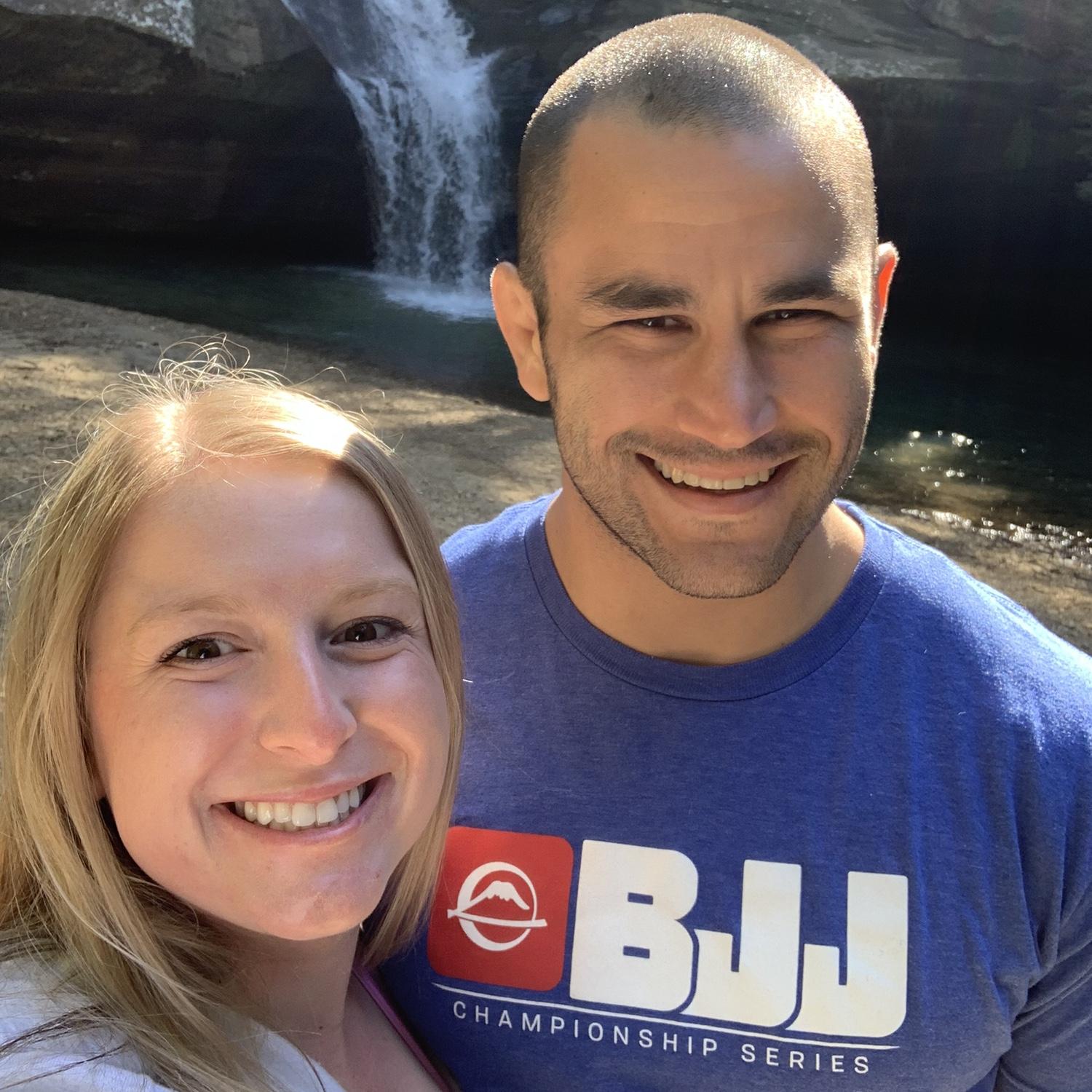 Hiked to a waterfall in Hocking Hills!