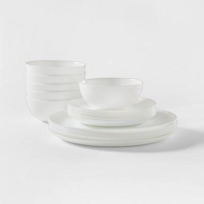 Glass 18pc Dinnerware Set White - Made By Design™