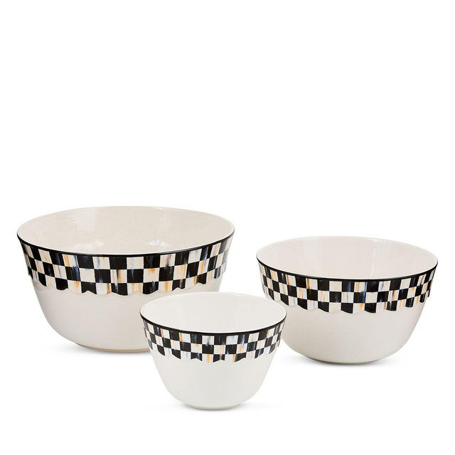 MacKenzie-Childs Courtly Check Everyday Mixing Bowls, Set of 3