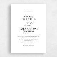 White Wedding Invitation - Margret Portrait