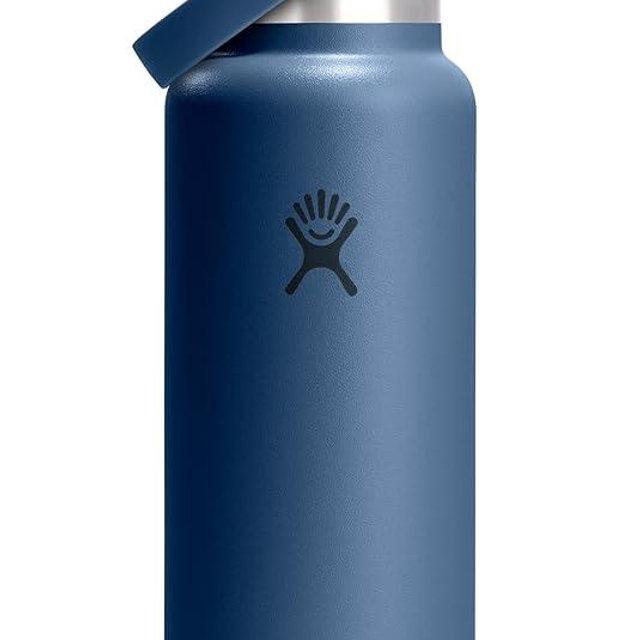 Hydro Flask Water Bottle - Insulated Stainless Steel - Wide Straw Lid, Non Spill, Leakproof in 40 Oz Harbor Blue