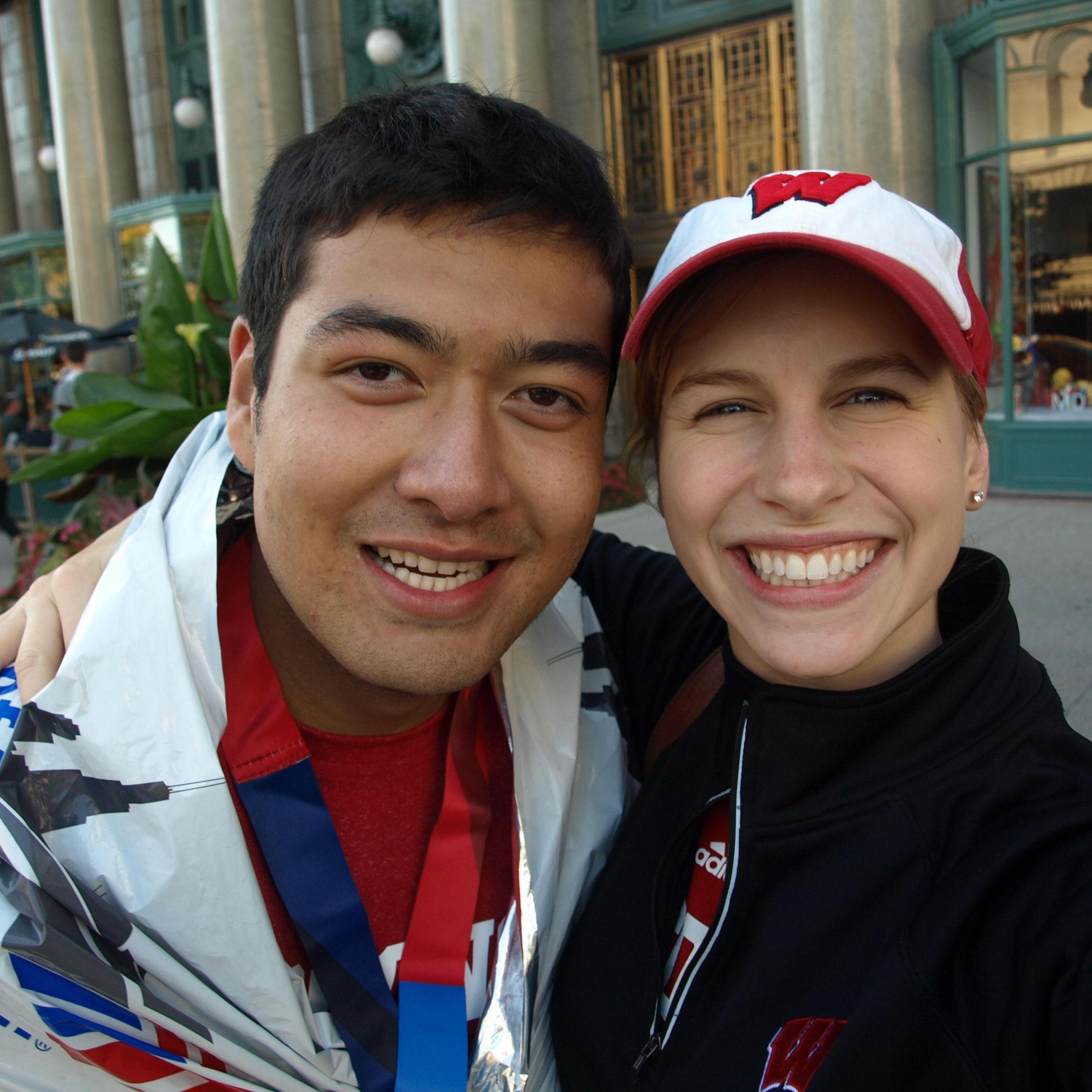 Mike & proud fan after the Chicago Marathon