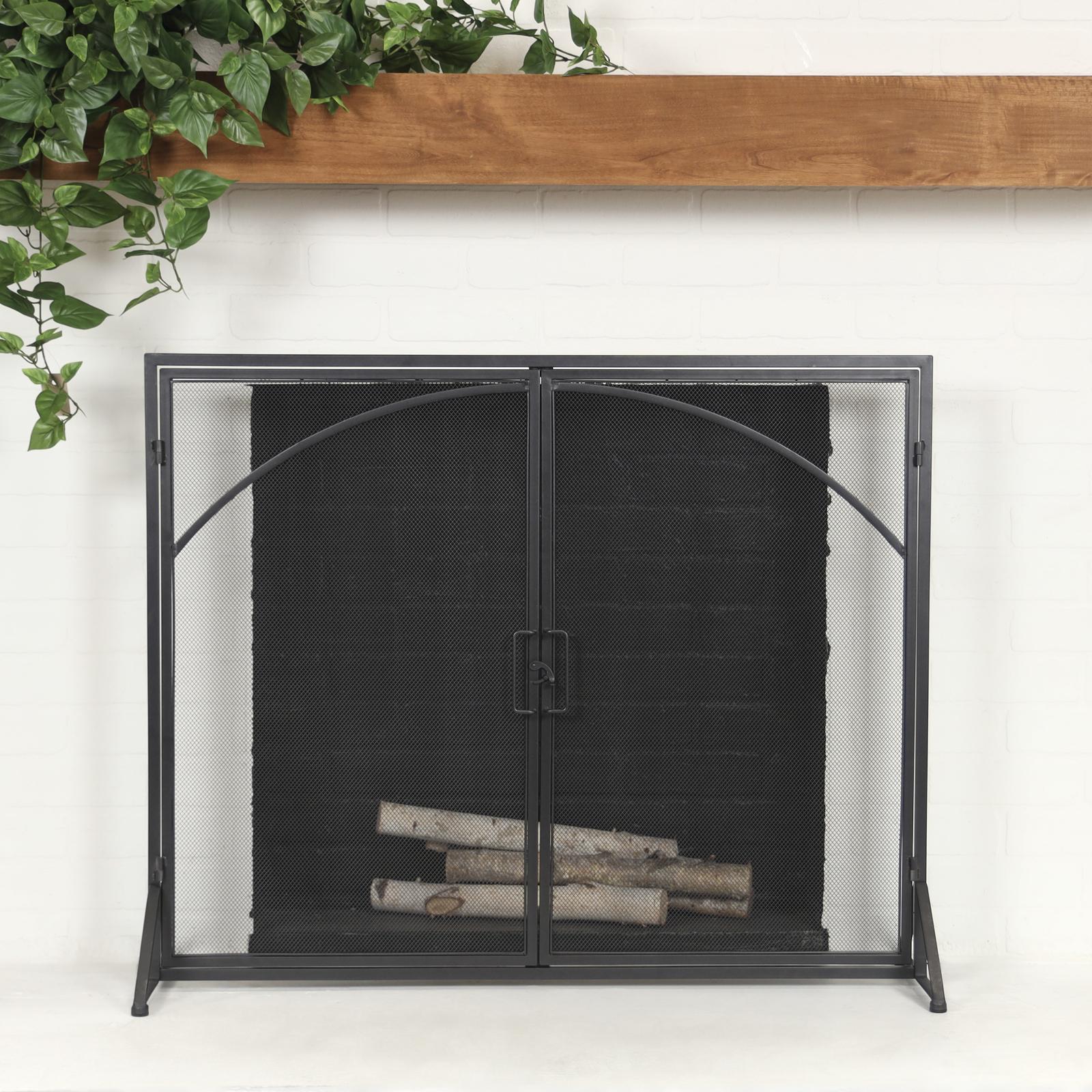 Tisbury Lane, Metal Single Panel Fireplace Screen with Door