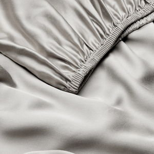 Bamboo Fitted Sheet Queen - Light Grey