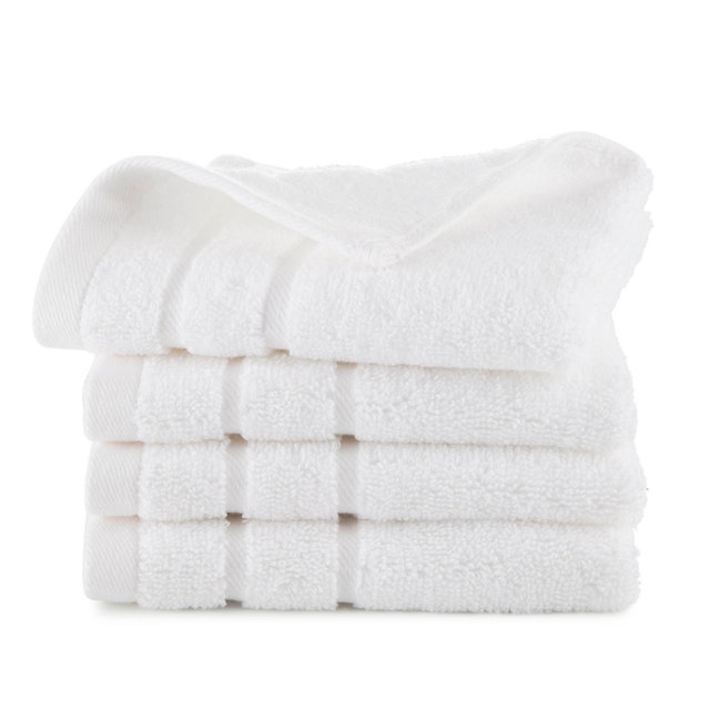 Clean Design Home 4-Piece White Wash Cloth Set
