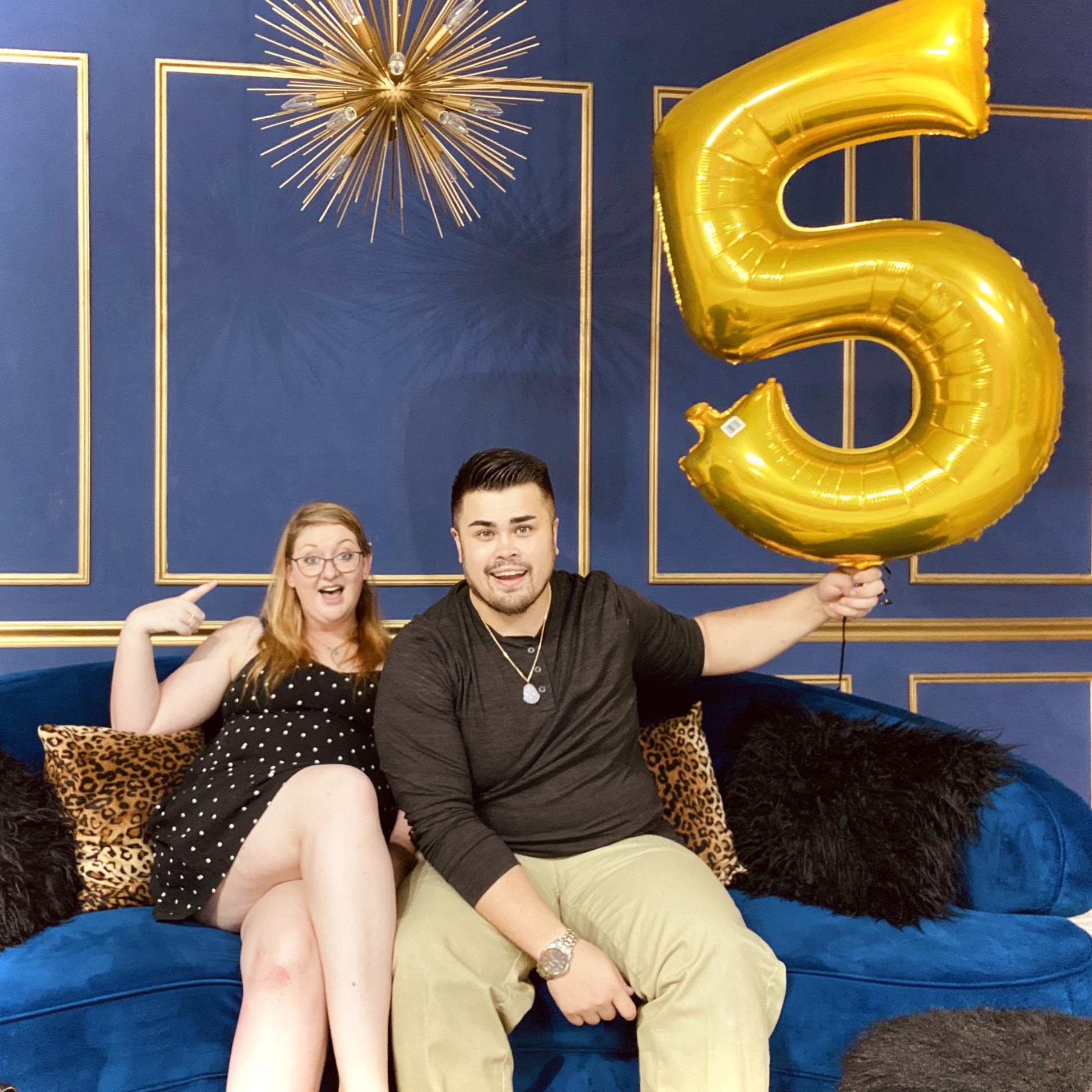 Our 5 year anniversary photo wall crawl