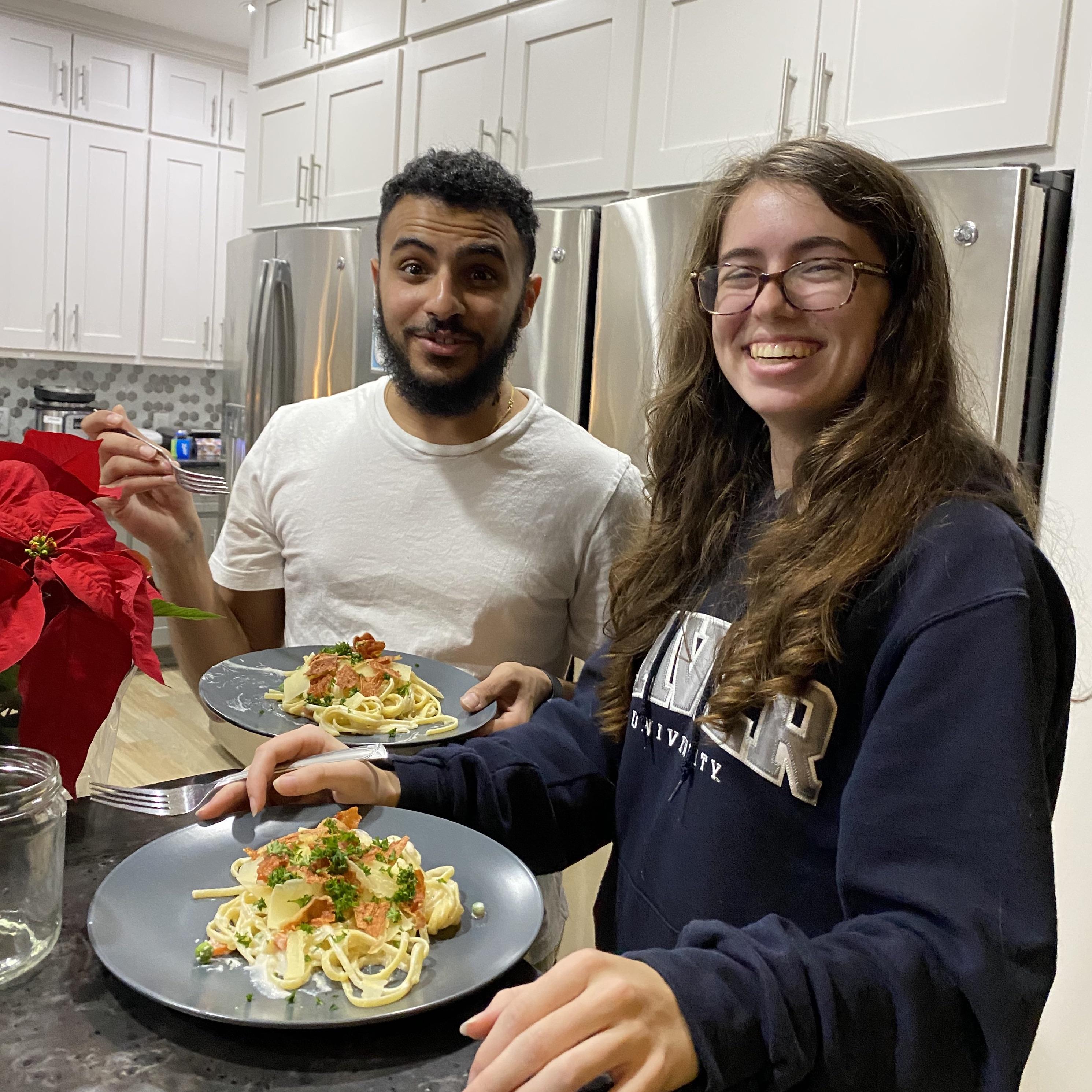Shu made dinner for Katie for the first time after she flew back from Thanksgiving travels in 2021!