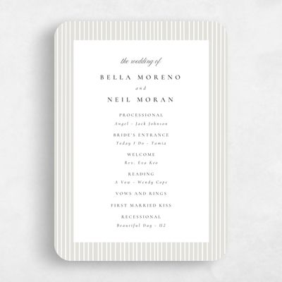 Beige Rounded Wedding Program - Rodez