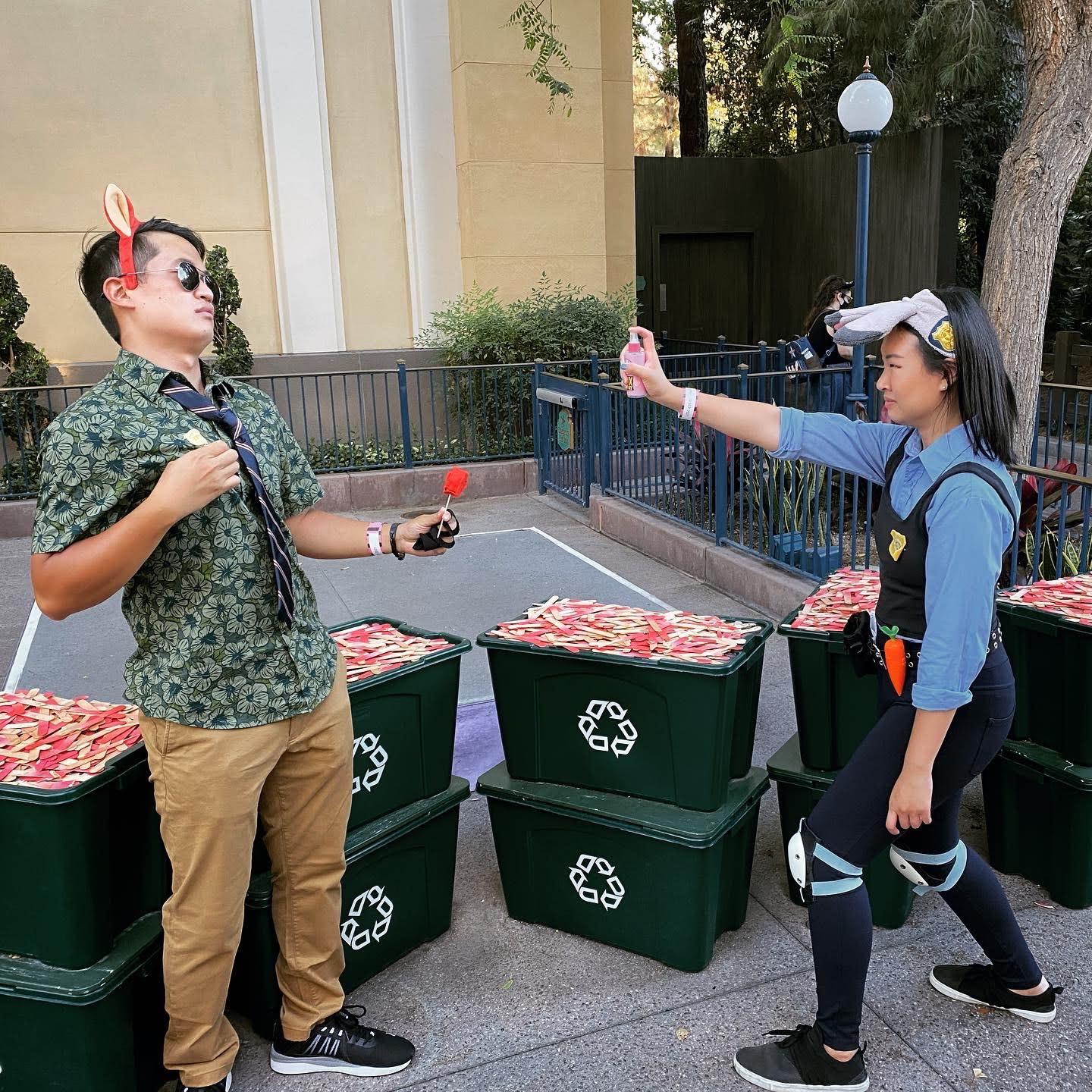 That time we went to the Oogie Boogie Bash at Disneyland's California Adventure dressed as Nick Wilde and Judy Hopps from Zootopia!