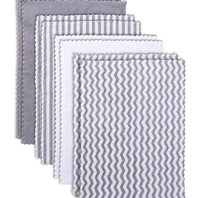 8 Pack Super Soft Baby Burp Cloths, Baby Washcloths, Ultra Absorbent Large Newborn Burping Cloth for Boy and Girl, Milk Spit Up Rags, Unisex for Baby Sensitive Skin, Grey and White, 16 × 12 Inch