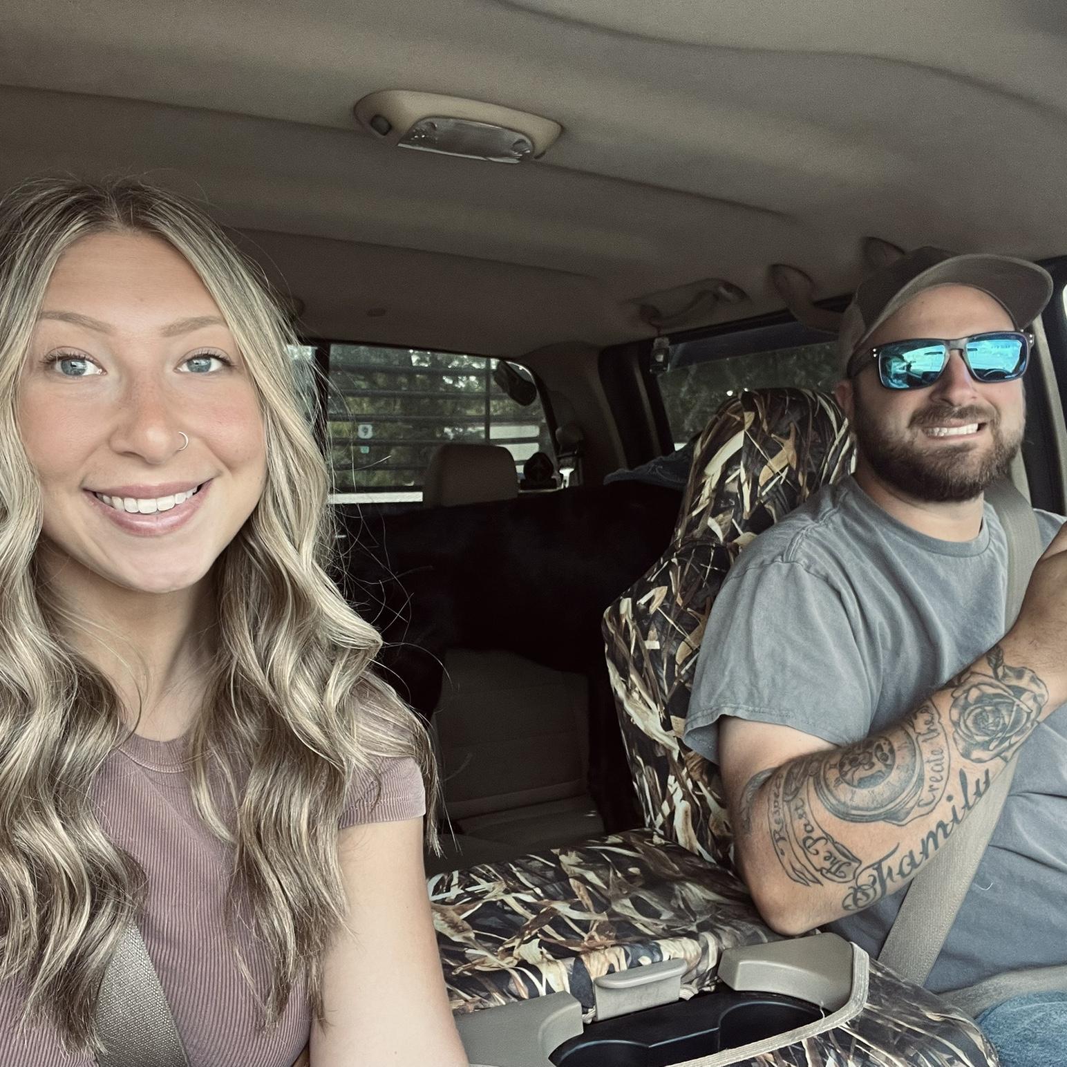 Feels like our only selfies are in the truck, whatevs