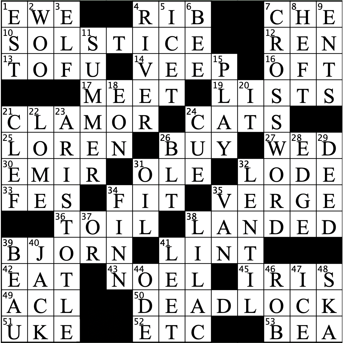 Crossword Answer Key