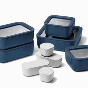 Glass Food Storage Containers with Lids - Navy