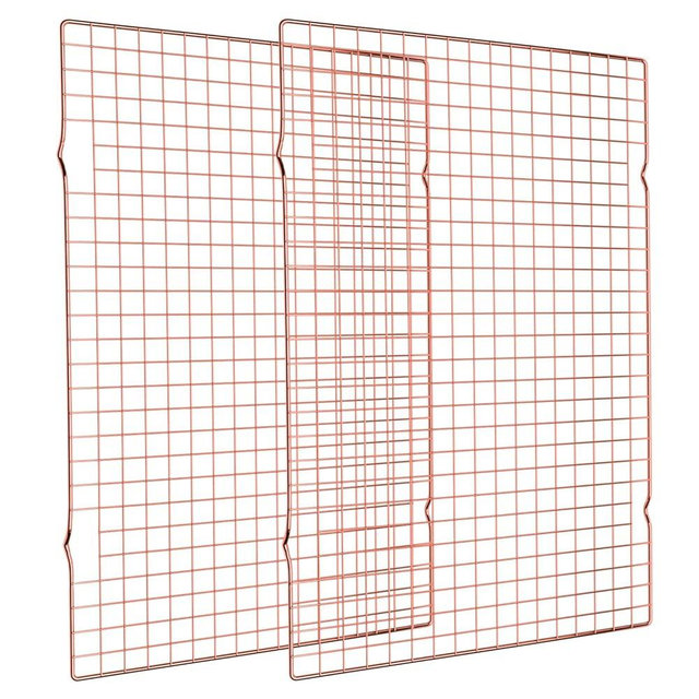 Briout Cooling Rack for Baking, 2-Pack 16x10 Inches Baking Rack, Thick Wire Cookie Rack for Cooking, Roasting, Grilling, Drying, Oven Safe, Fits Half Sheet Pan, Rose Gold