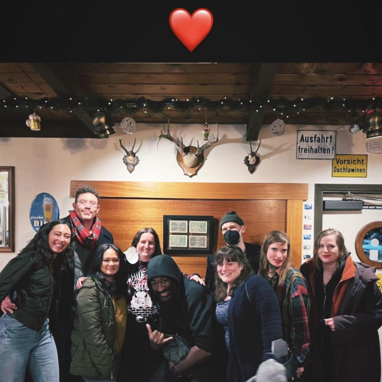 Julia joining in on Gabe's friend reunion