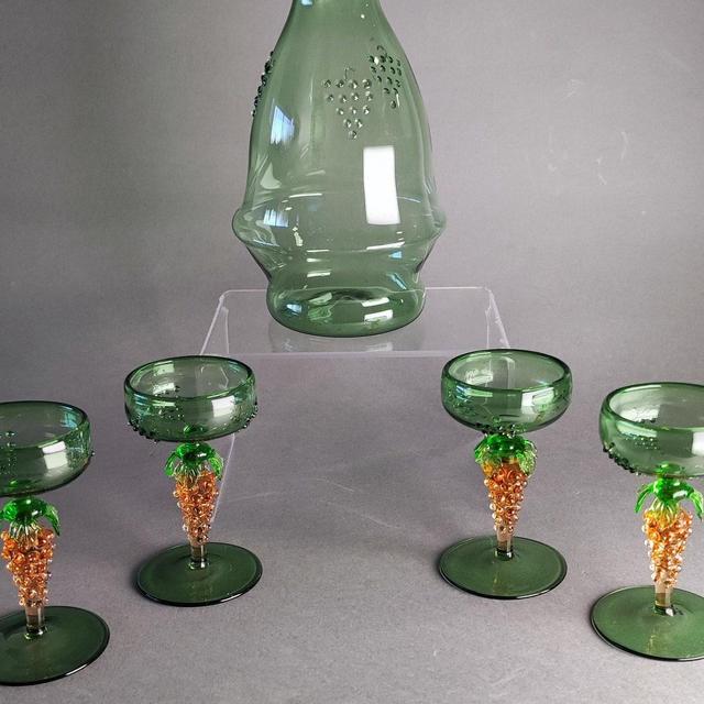 Lauscha Bimini Traube Liqueur Glasses RARE Vintage MCM