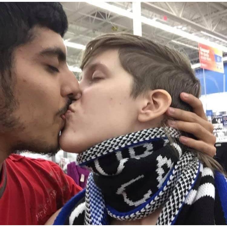 Our six month anniversary! Yes, that's Walmart behind us haha.