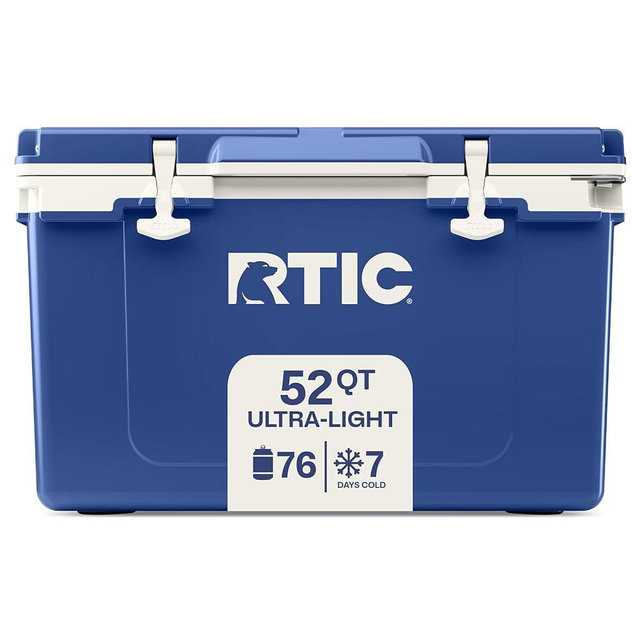 RTIC Ultra-Light 52 Quart Hard Cooler Insulated Portable Ice Chest Box for Beach, Drink, Beverage, Camping, Picnic, Fishing, Boat, Barbecue, 30% Lighter Than Rotomolded Coolers