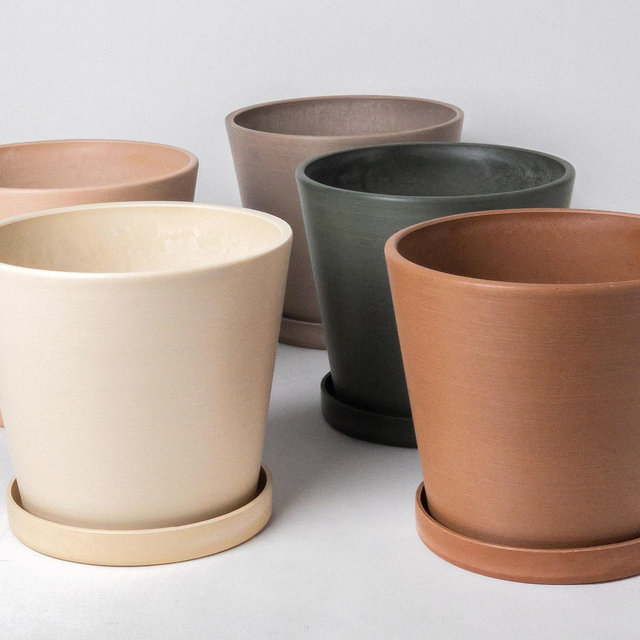 7" Planter Pot with Saucer, Drainage...