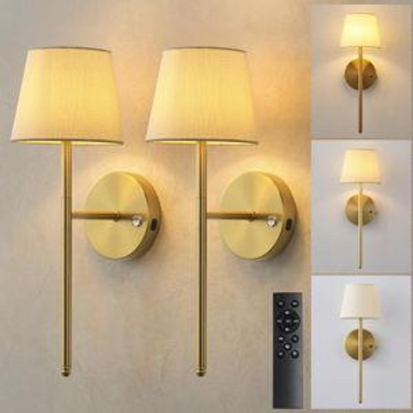 Nekhung Battery Operated Wall Sconces Set of 2, Wireless Wall Light with 10000mAh RGB Dimmable Magnetic Bulb, Rechargeable Wall Sconce with Remote Control for Bedroom Living Room