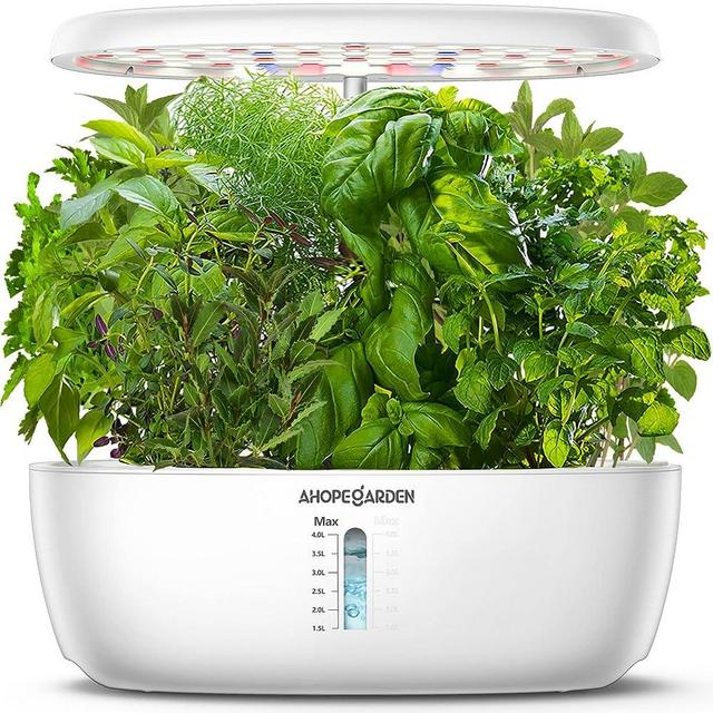 Indoor Garden Hydroponics Growing System: 12 Pods Plant Germination Kit Herb Garden Kit Growth Lamp Countertop with LED Grow Light Hydrophonic Planter Grower Harvest Vegetable Lettuce White