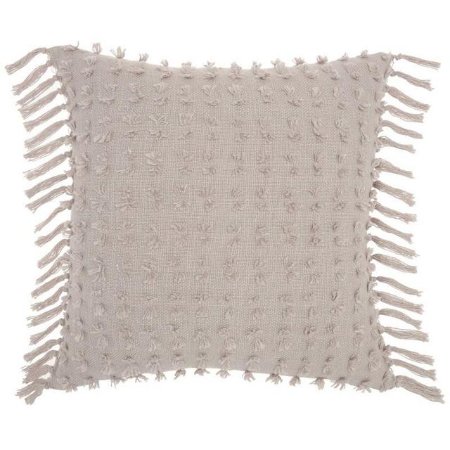 Oversize Life Styles Cut Fray Texture Square Throw Pillow Khaki - Mina Victory