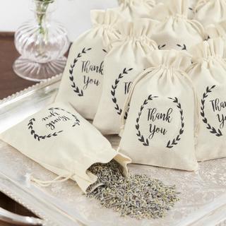 Thank You Drawstring Favor Bags, Set of 12
