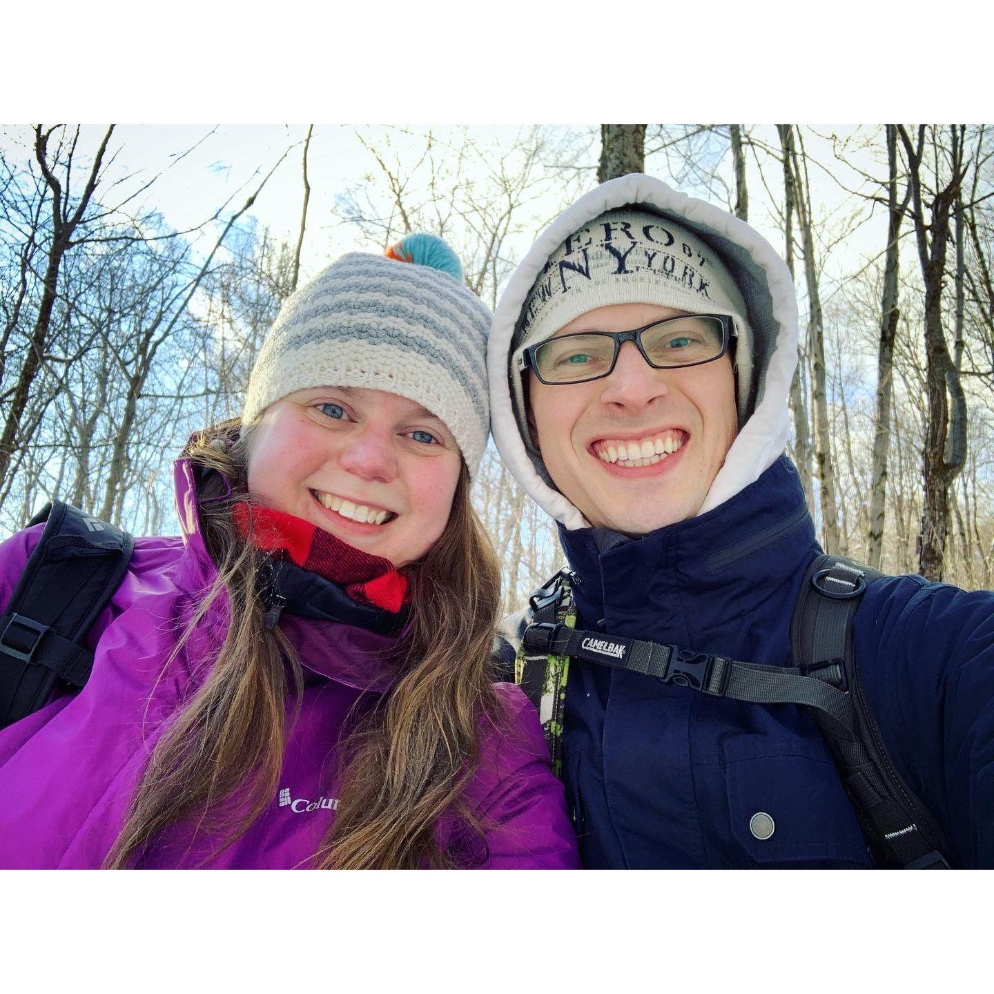 From our second date, when we went on our first winter hike together.