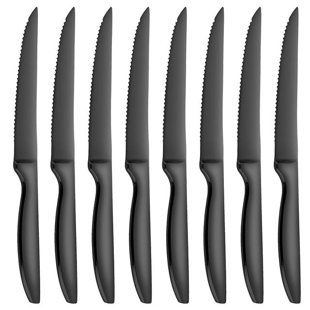Black Steak Knives Set of 8, Steak Knives Dishwasher Safe, Knife Set Steak Knife Set, Stainless Steel Knives, Serrated