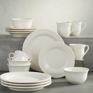Emma, 16-Piece Cereal Bowl Set, White