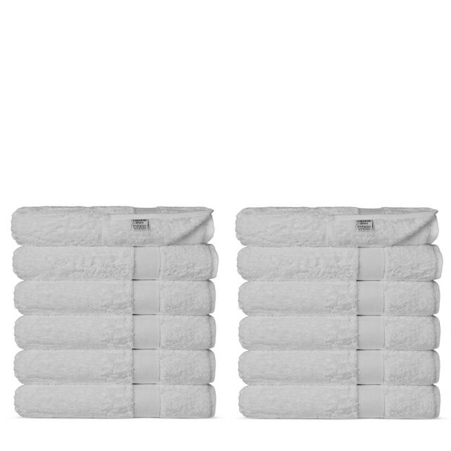 Chakir Turkish Linens Luxury Ultra Soft Bamboo - 12-Piece Washcloths (White)