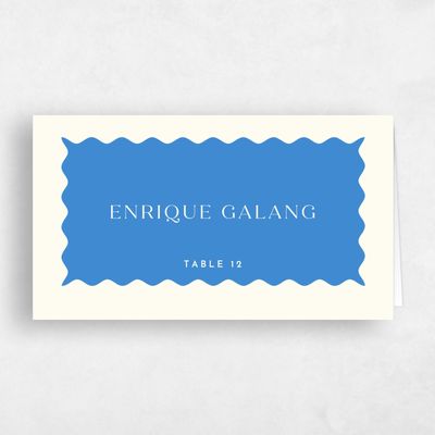 Blue Wedding Place Card - Petra