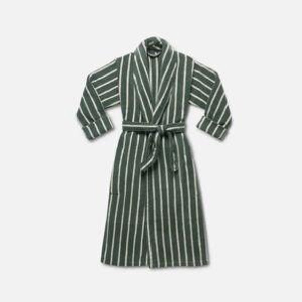 Super-Plush Robe - Striped Botanical Green
