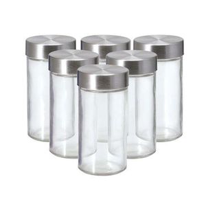 Kamenstein®	Set of 6 Glass Spice Jars with Stainless Steel Caps